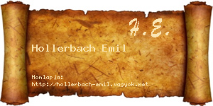 Hollerbach Emil névjegykártya